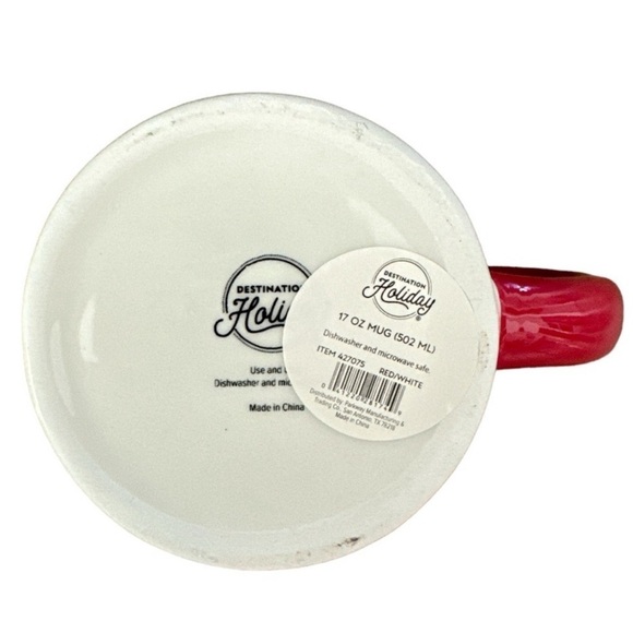 HEB Destination Holiday Texas Red Oversized Ceramic Coffee Tea Mug New With Tags - Picture 5 of 6